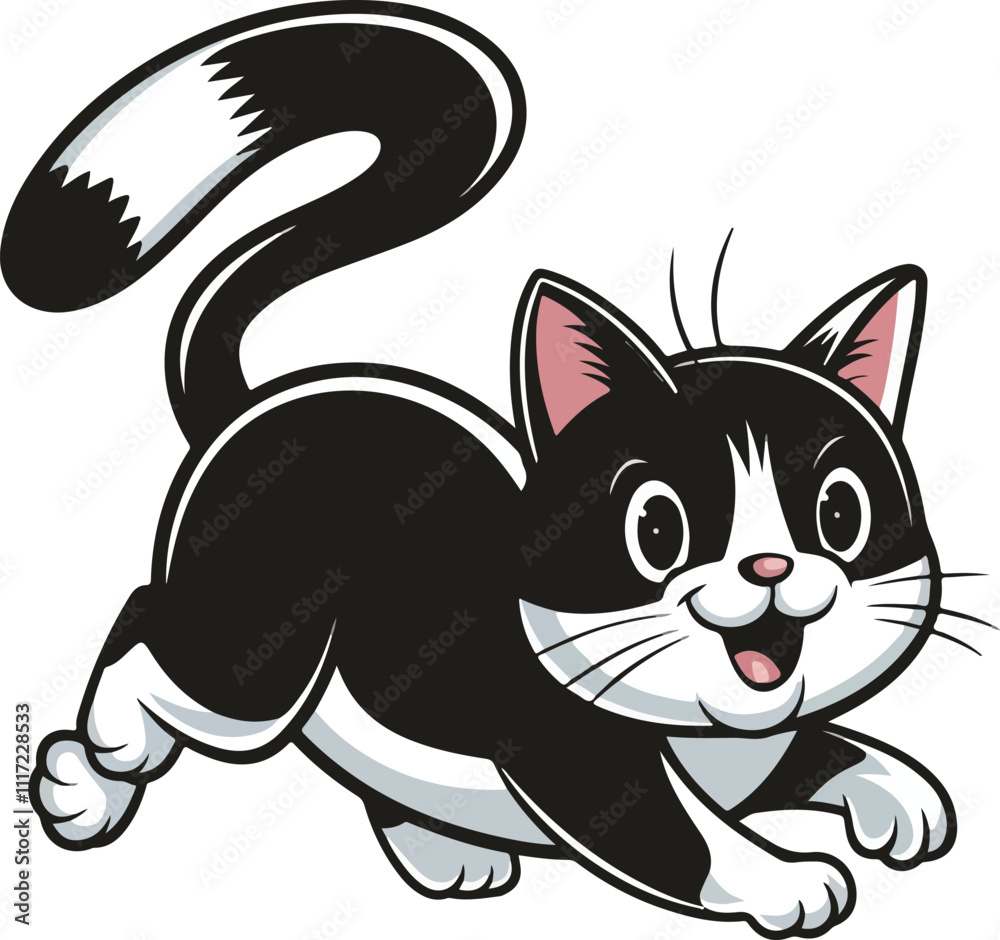 Obraz premium Cute Logo Cat Vector Design