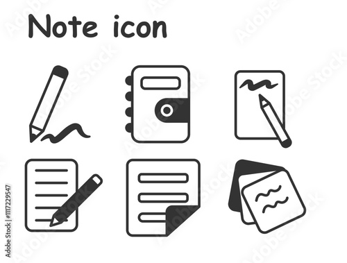 note reminder icon set