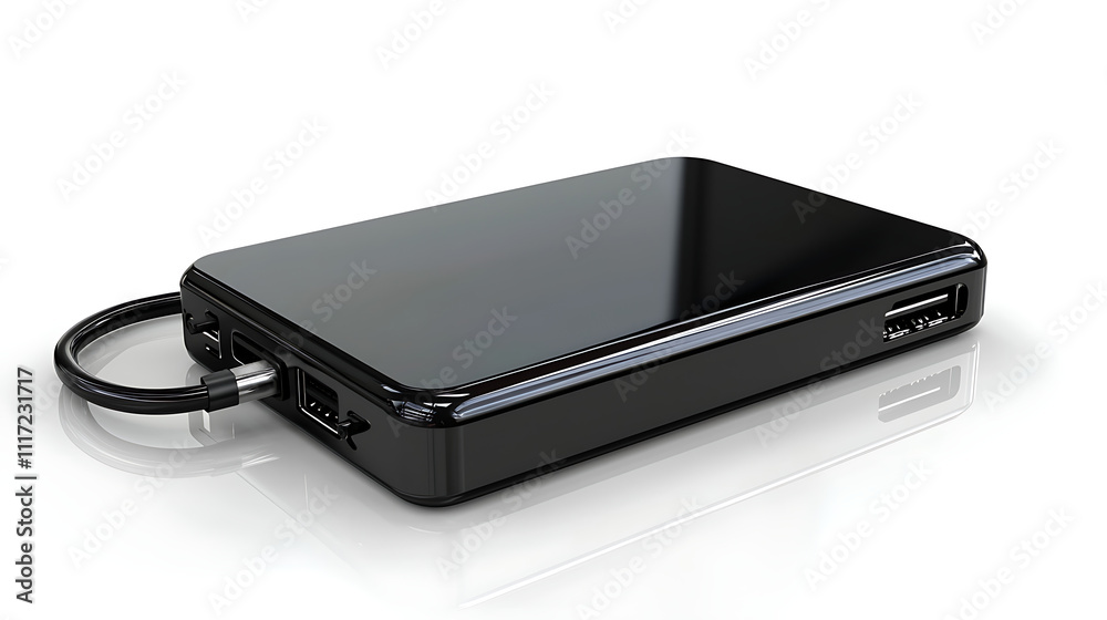 A black laptop computer with a black cord attached to it A black laptop computer with a black cord attached to it