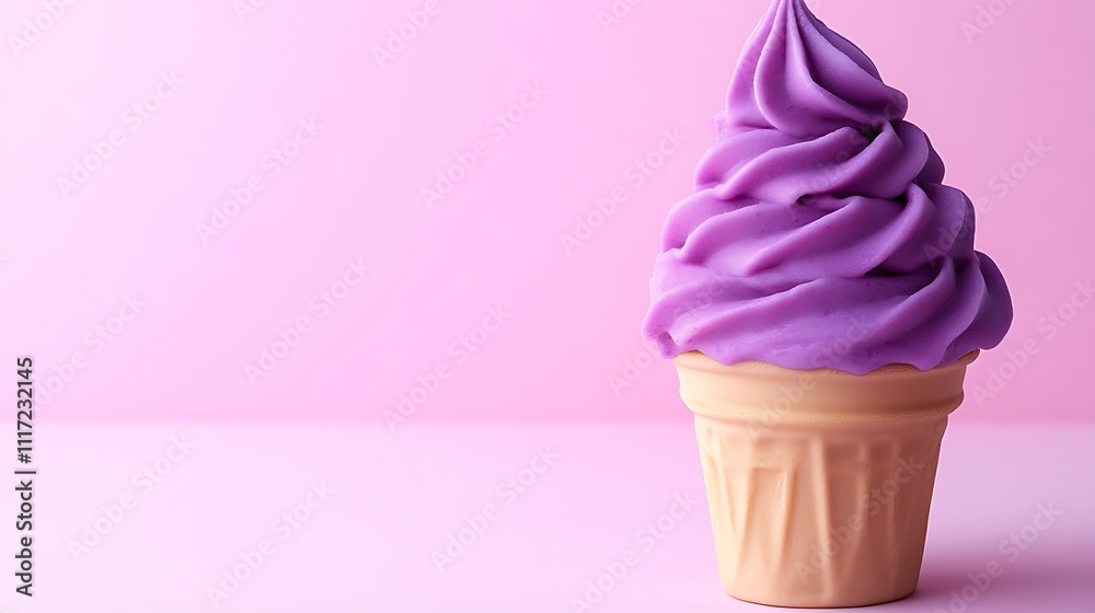 Purple Soft Serve Ice Cream in a Cone Purple Soft Serve Ice Cream in a Cone