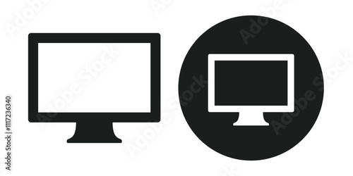 Simple icons representing computers and work