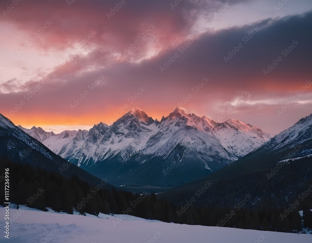 sunrise in the mountains clouds over the glaciers mountains iceberg