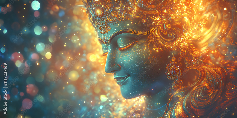 Divine Figure with Glowing Aura in Fantasy Setting
Divine Figure with Glowing Aura in Fantasy Setting