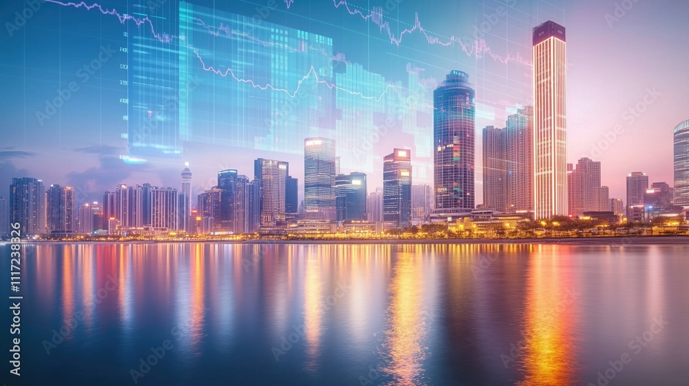 Fototapeta premium city skyline at night 