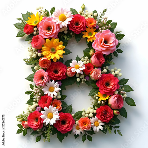 Floral letter B