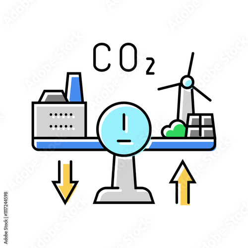 offset carbon color icon vector. offset carbon sign. isolated symbol illustration