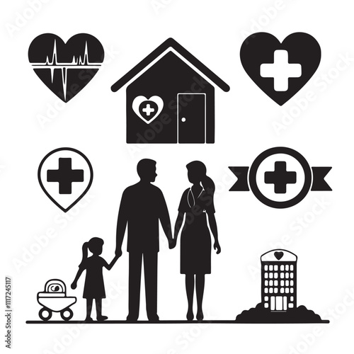 premium-vector.Set of Healthcare and Medicare Service Icons