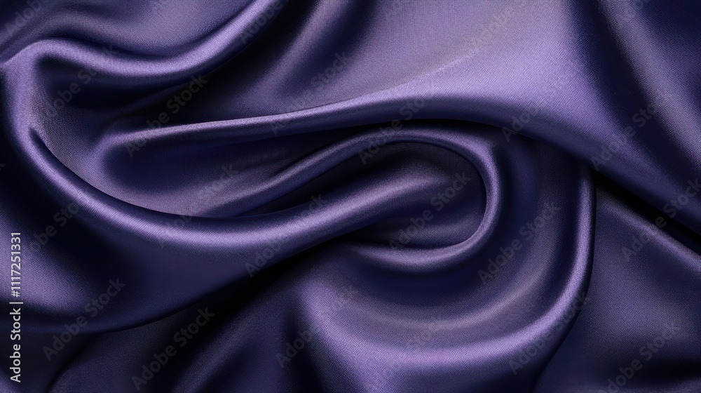 Fototapeta premium Deep purple satin fabric, luxurious folds. Perfect for fashion, beauty, or luxury product backgrounds.
