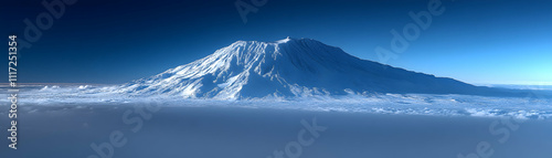 Wallpaper Mural Majestic snow-capped mountain peak above clouds. (8) Torontodigital.ca