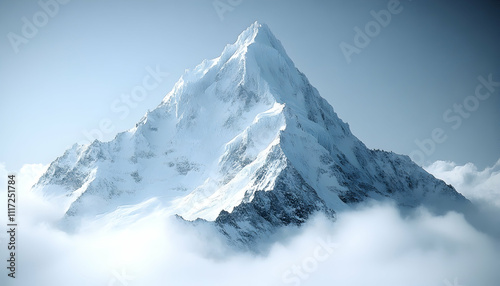 Wallpaper Mural Majestic snow-capped mountain peak rising above clouds. (1) Torontodigital.ca