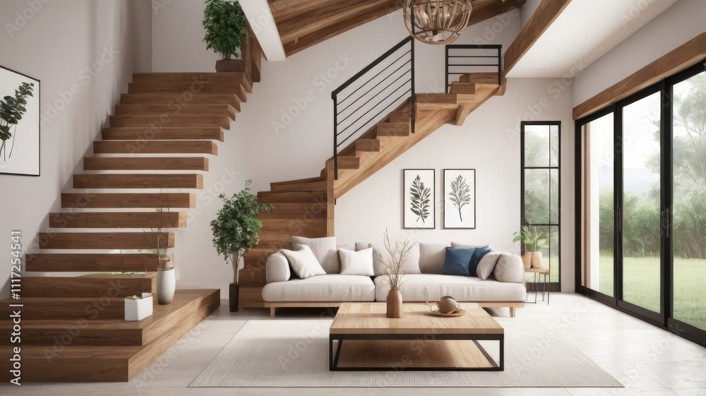 Fototapeta premium Elegant Farmhouse Interior Design for Homes 