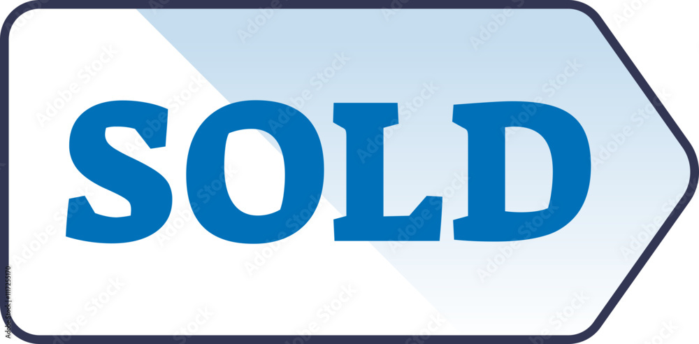 Blue 'SOLD' sign symbolizing successful transaction or sale. Blue 'SOLD' sign symbolizing successful transaction or sale.
