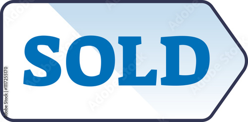 Blue 'SOLD' sign symbolizing successful transaction or sale.