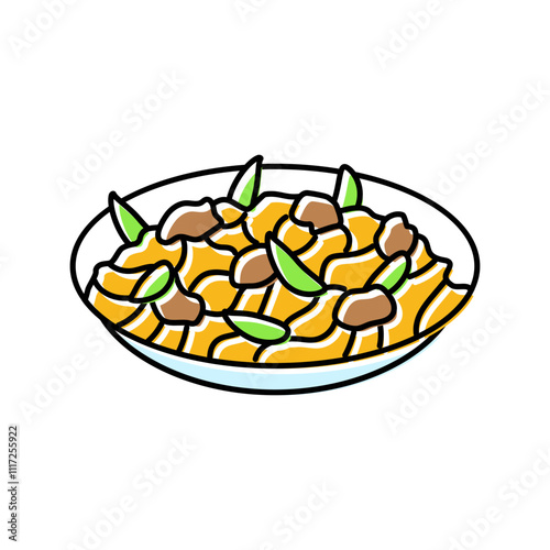 chow mein chinese cuisine color icon vector. chow mein chinese cuisine sign. isolated symbol illustration