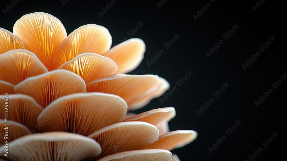 Detailed Macro Shot of Mushroom Gills Showcasing Intricate Patterns and Textures for Nature and Biological Study Detailed Macro Shot of Mushroom Gills Showcasing Intricate Patterns and Textures for Nature and Biological Study