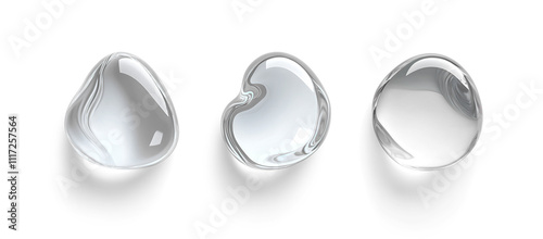  Top view water drops overlay isolated on transparent