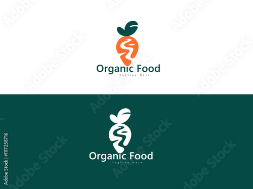 organic food logo vector design photo