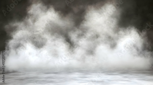 Dense white fog or smoke effect on dark background.