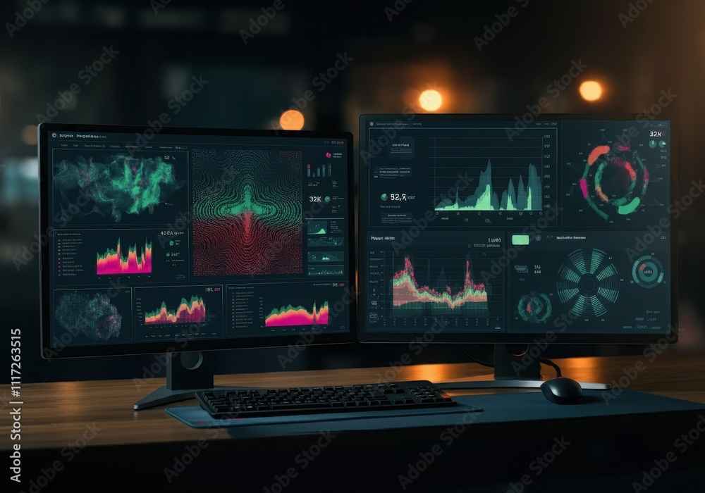 Data analysis science and big data with AI technology. Analyst or Scientist use a computer and dashboard for analysis of information on complex data sets on computer. Insights development engineer Data analysis science and big data with AI technology. Analyst or Scientist use a computer and dashboard for analysis of information on complex data sets on computer. Insights development engineer