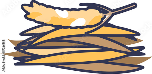 Illustration of wheat and straw, symbolizing agriculture and harvest.