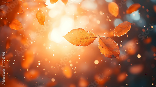 Autumn Leaves Falling Background Illustration