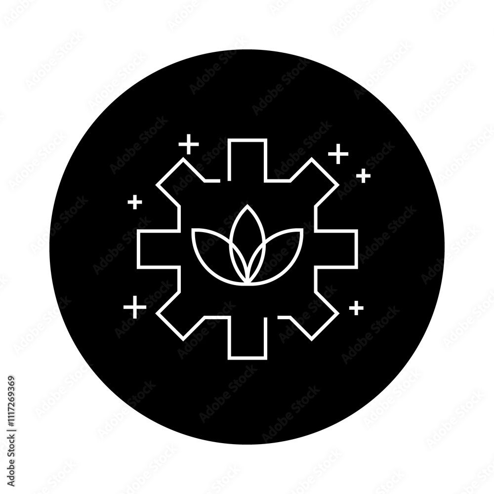 Anti Burnout and Stress management – Cog with Leaf Representing Wellness Solutions Anti Burnout and Stress management – Cog with Leaf Representing Wellness Solutions