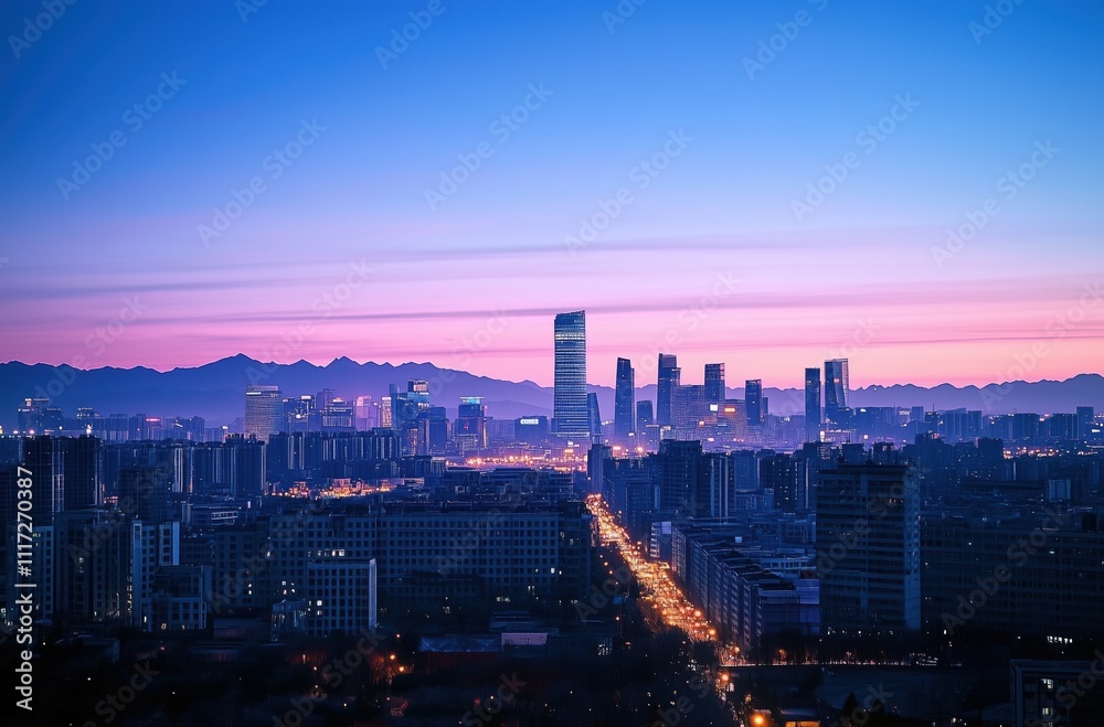 Obraz premium sunset over the city 