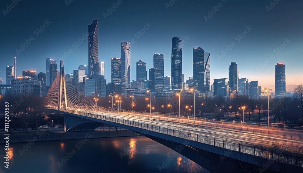 Fototapeta premium city skyline at night 