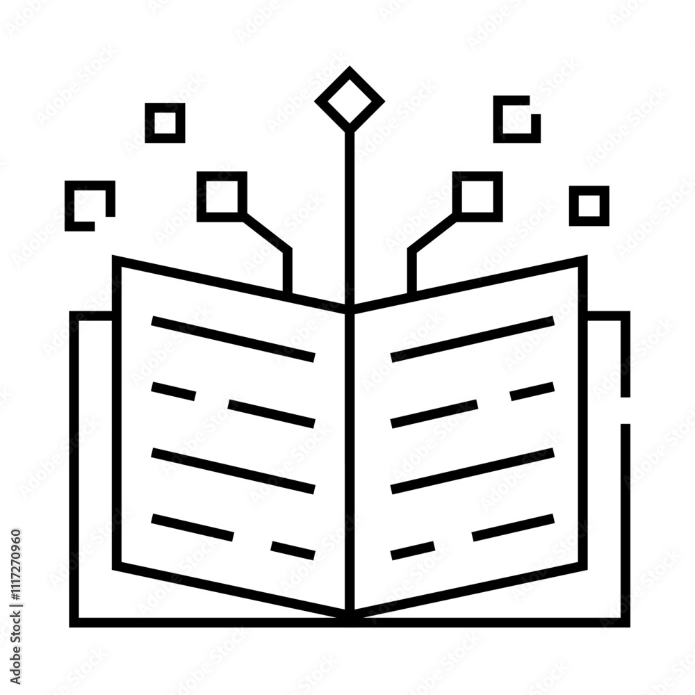 Digital Learning – Open Book with Technology Symbols Representing Online Education Digital Learning – Open Book with Technology Symbols Representing Online Education