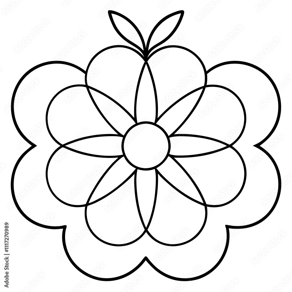 flower isolated on white, apple-mandala-floral-vector-illustration flower isolated on white, apple-mandala-floral-vector-illustration