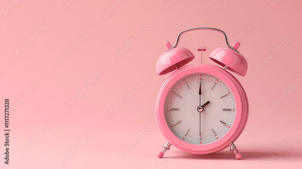 pink alarm clock on pastel pink background ai generative pink alarm clock on pastel pink background ai generative