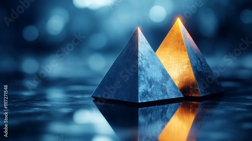 Neon Geometric Shapes Glowing Brightly