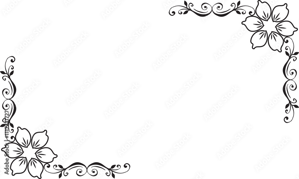 Elegant  for modern design, corner flower, Vector illustration. EPS 10