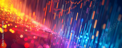 Abstract Background with Blurry Lights and Vertical Lines
