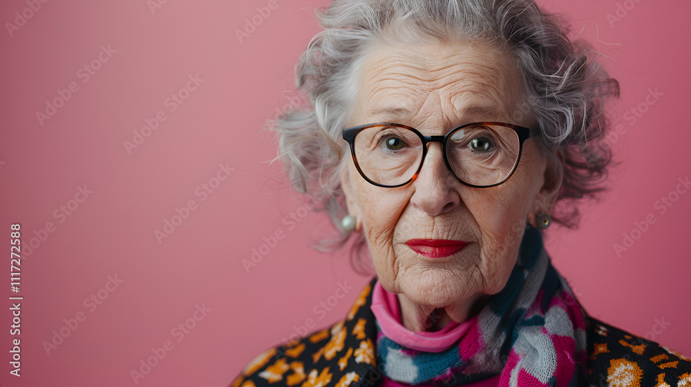 Portrait of old women with glassess ai generative Portrait of old women with glassess ai generative