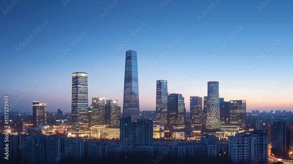 Fototapeta premium city skyline at night 