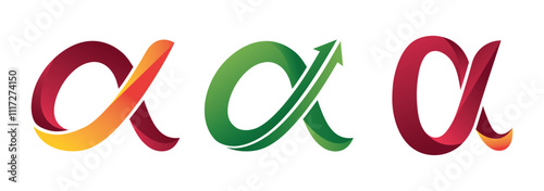 Alpha logo design. Abstract alpha logo alpha icon alpha symbol