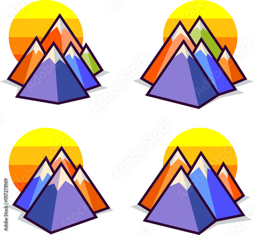 Abstract Modern Mountain Illustration Collection