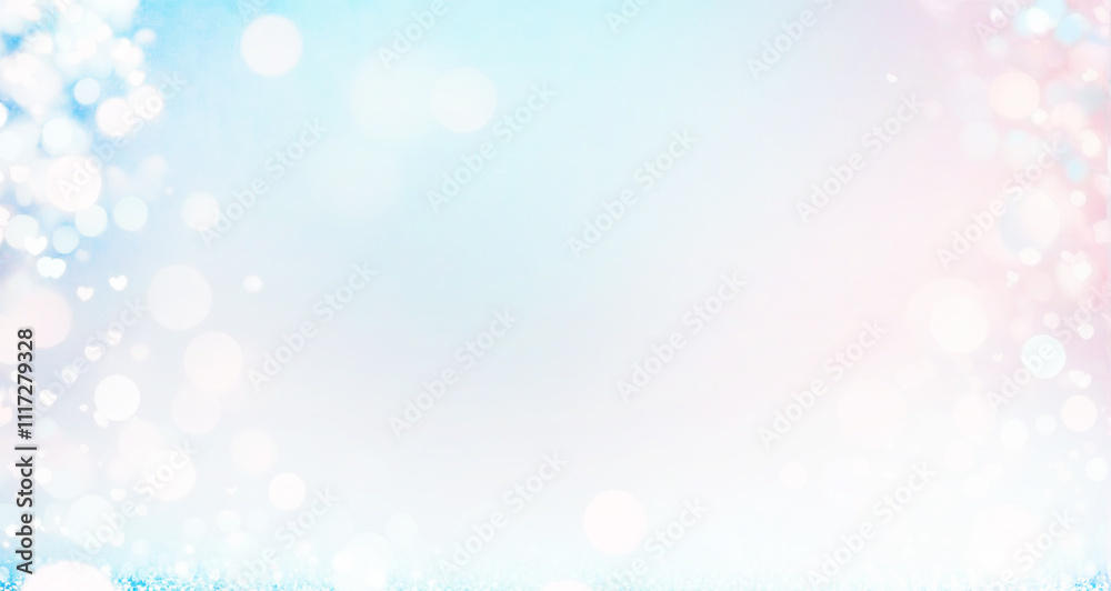 Abstract Blur Bokeh Banner Background with Light Blue and Pale Pink Abstract Blur Bokeh Banner Background with Light Blue and Pale Pink