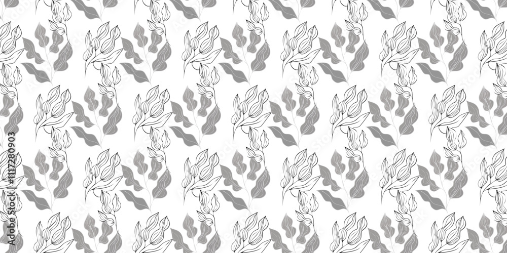 Seamless vector pattern, twigs and leaves, for bed linen, wallpaper and texture Seamless vector pattern, twigs and leaves, for bed linen, wallpaper and texture