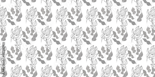 Seamless vector pattern, twigs and leaves, for bed linen, wallpaper and texture