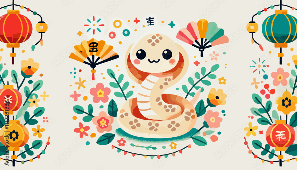 Year of the Snake Concept Vector Illustration Year of the Snake Concept Vector Illustration
