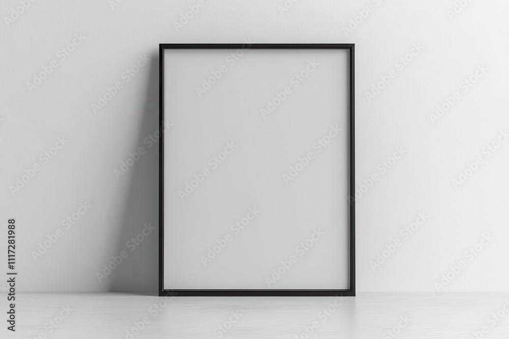 Simple Black Frame on Plain White Background