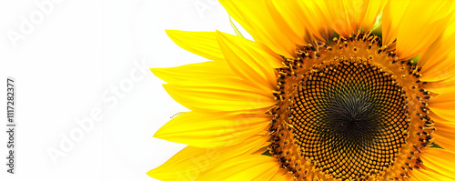 Close-up of a Sunflower with Yellow Petals and a Dark Center - Realistic Image