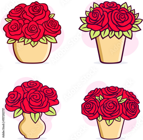 Beautiful Rose Flower Vase Collection