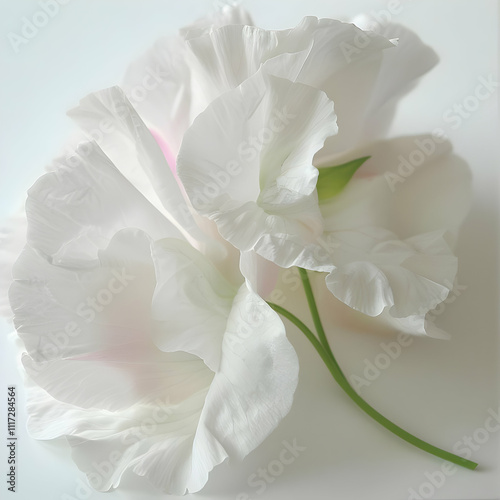 White Flower with Green Stem Illustration