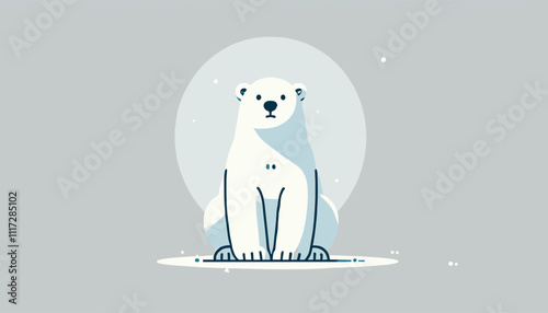 Concept vector illustration of a white bear