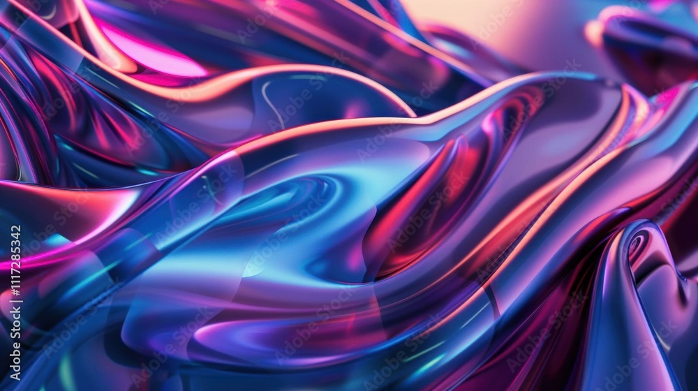 Abstract flowing shapes with vibrant colors and glossy textures. Abstract flowing shapes with vibrant colors and glossy textures.