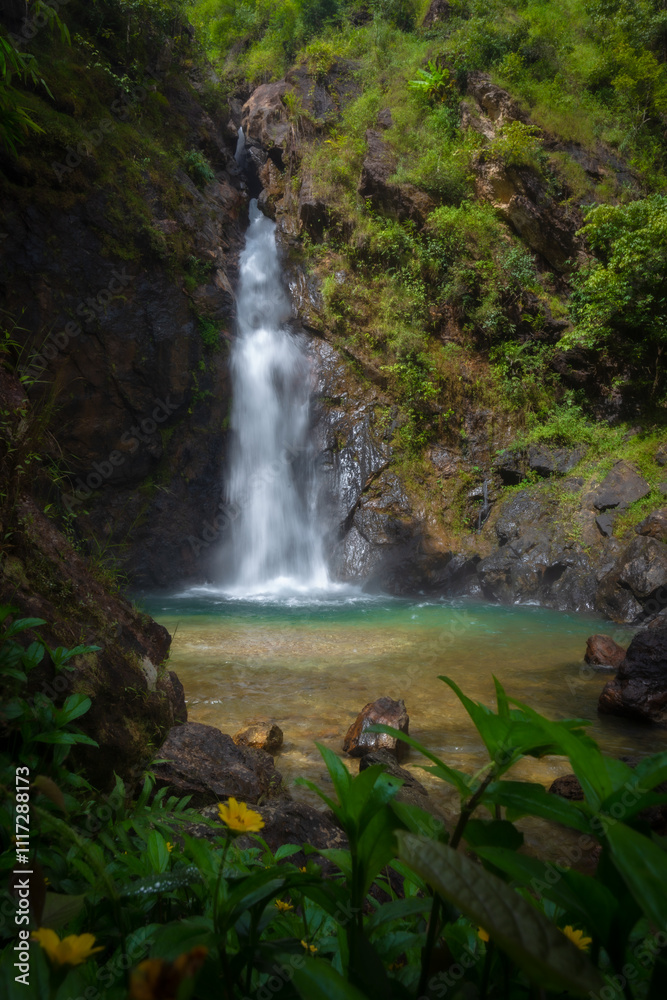 Jokkradin Waterfall in the middle of the valley is very stunning and beautiful located near Ban-E Tong village Thong Pha Phum, Kanchanaburi Thailand. Jokkradin Waterfall in the middle of the valley is very stunning and beautiful located near Ban-E Tong village Thong Pha Phum, Kanchanaburi Thailand.