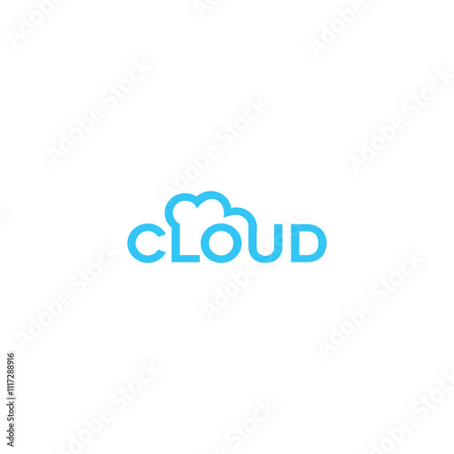 abstract typography logo design cloud writing